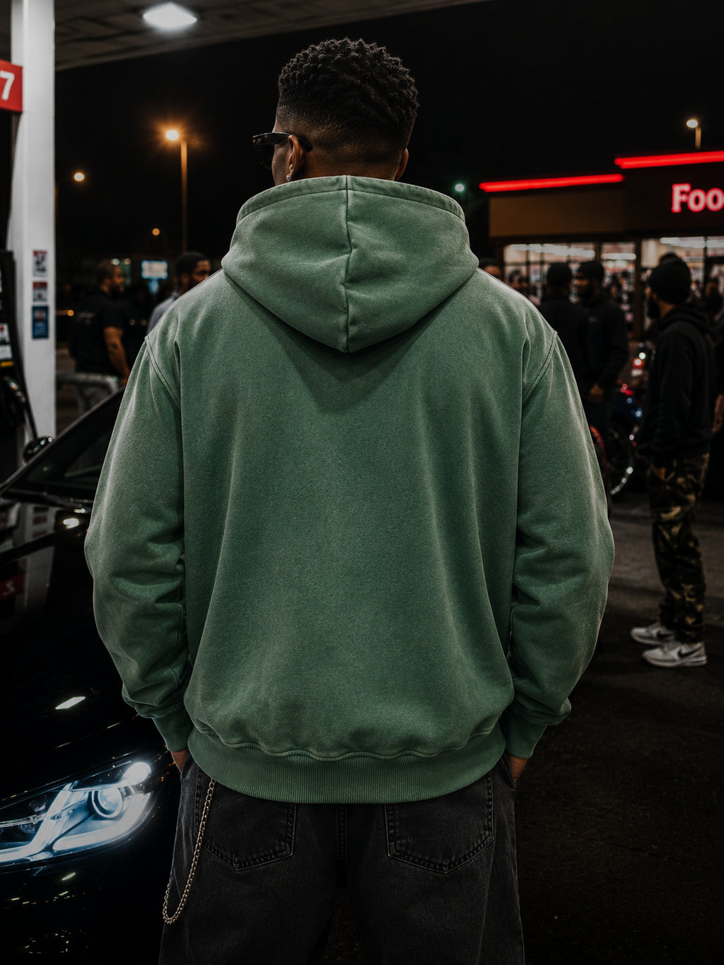 Sunfade Two-way Zipper Boxy Fleece Hoodie