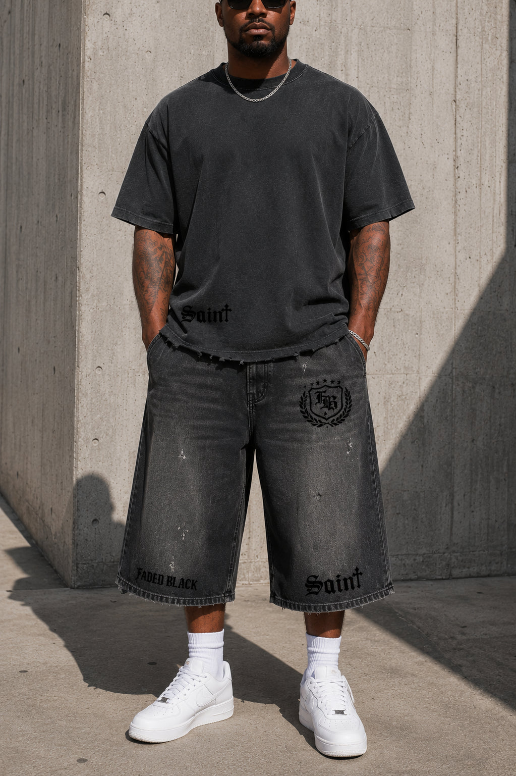 Snow Wash Raw-Hem Boxy T-shirt