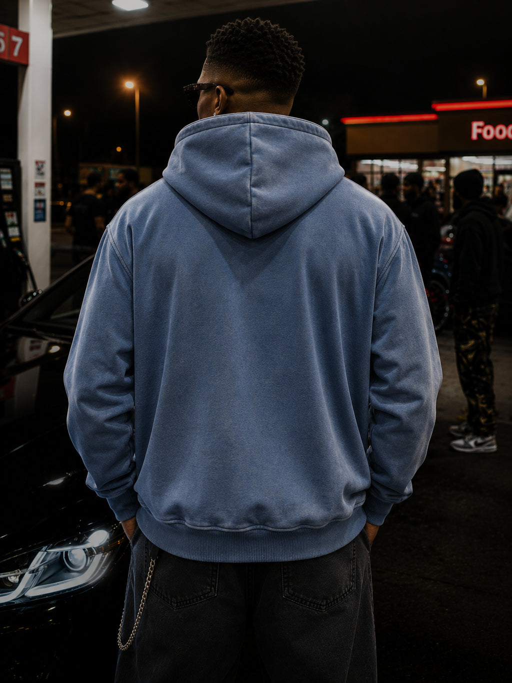 Sunfade Two-way Zipper Boxy Fleece Hoodie