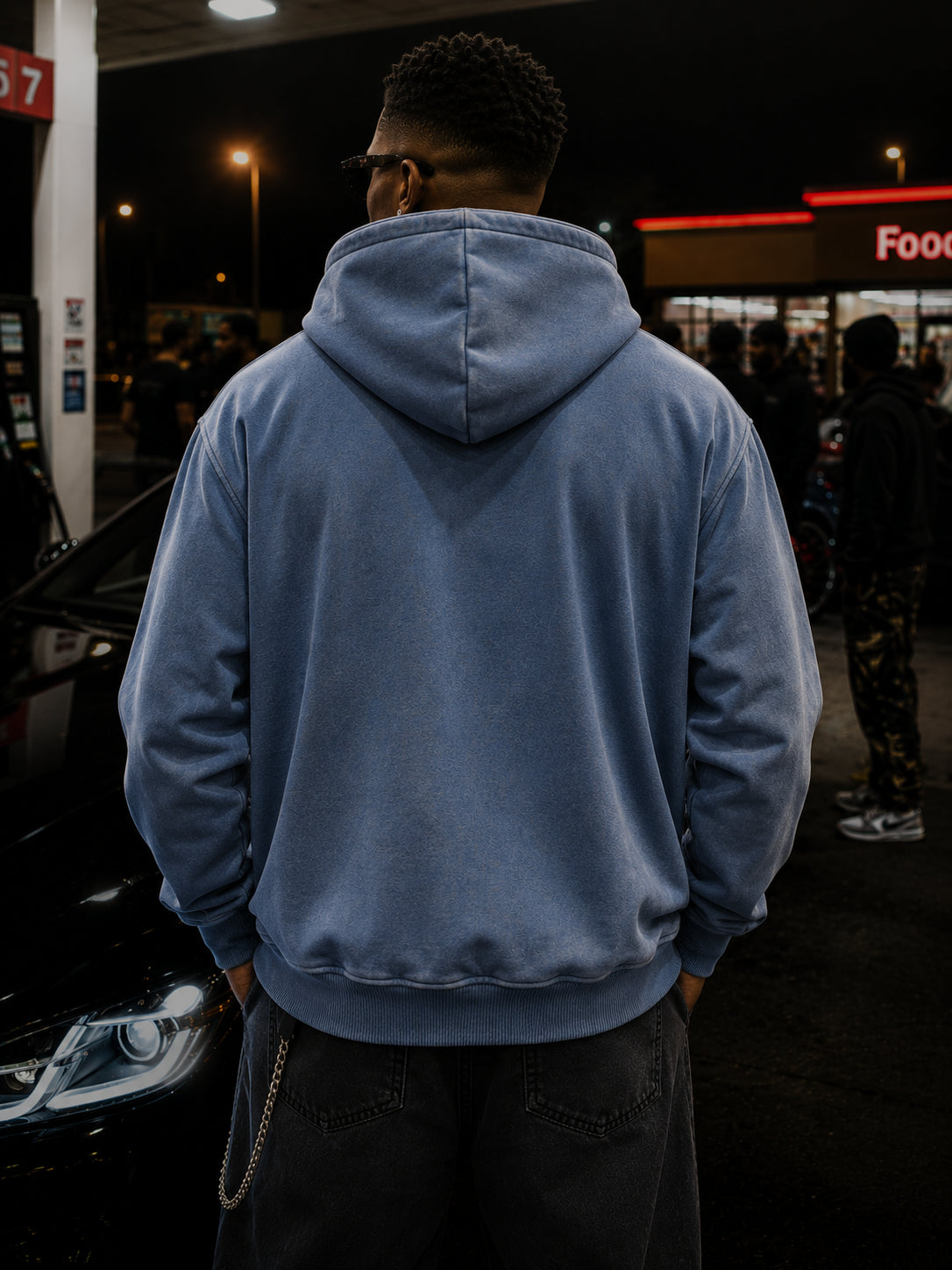 Sunfade Two-way Zipper Boxy Fleece Hoodie