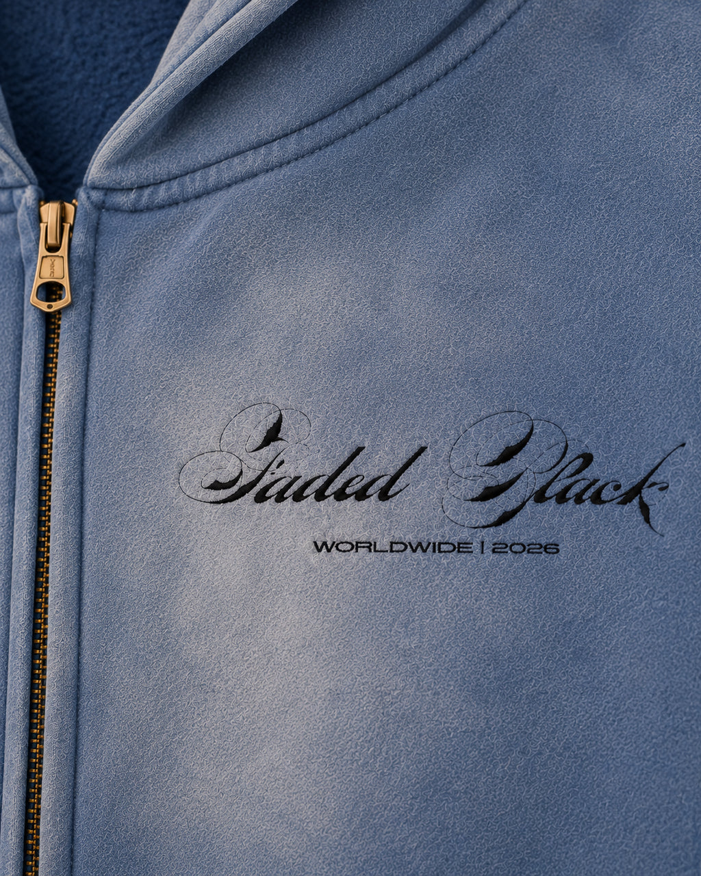 Sunfade Two-way Zipper Boxy Fleece Hoodie