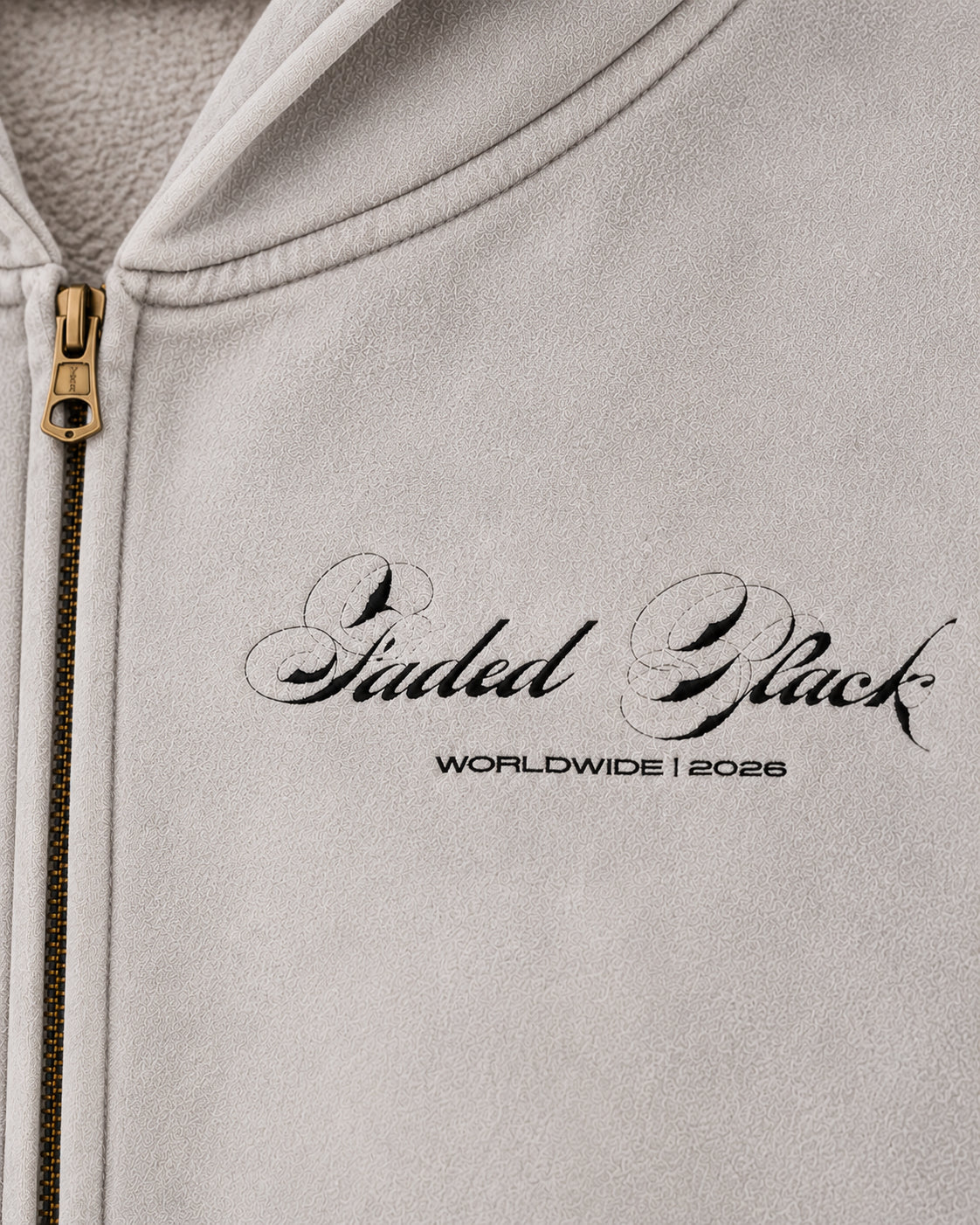 Sunfade Two-way Zipper Boxy Fleece Hoodie