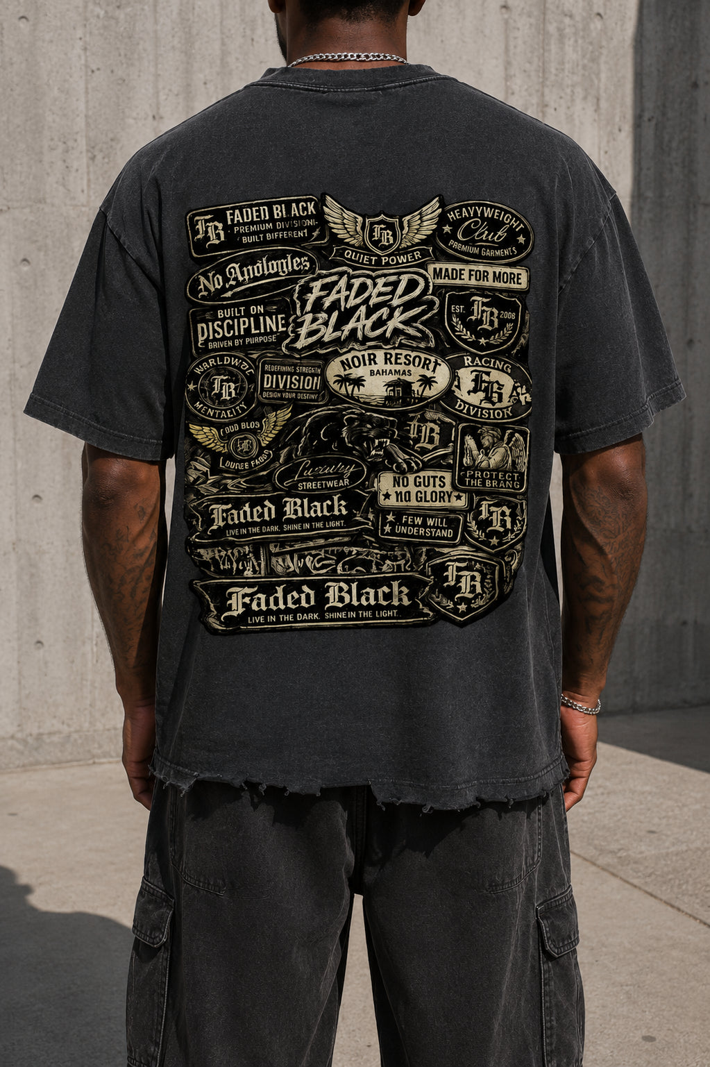 Snow Wash Raw-Hem Boxy T-shirt