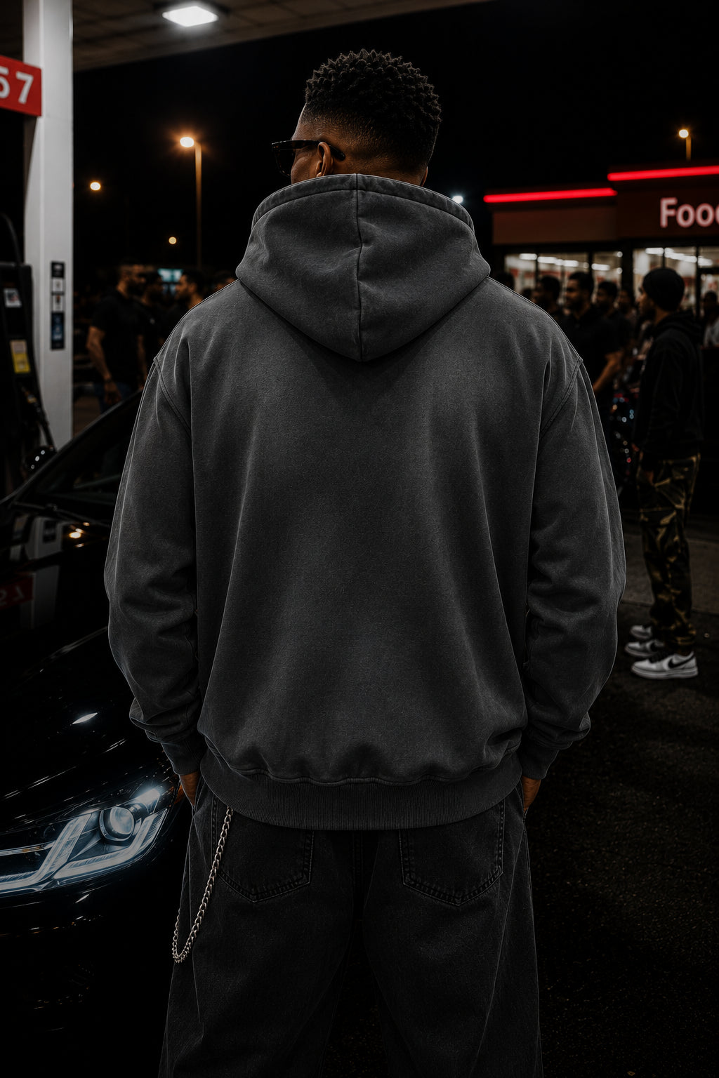 Sunfade Two-way Zipper Boxy Fleece Hoodie