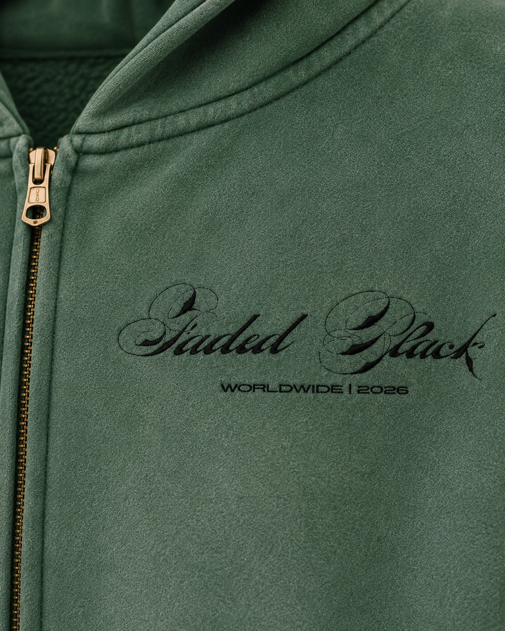 Sunfade Two-way Zipper Boxy Fleece Hoodie