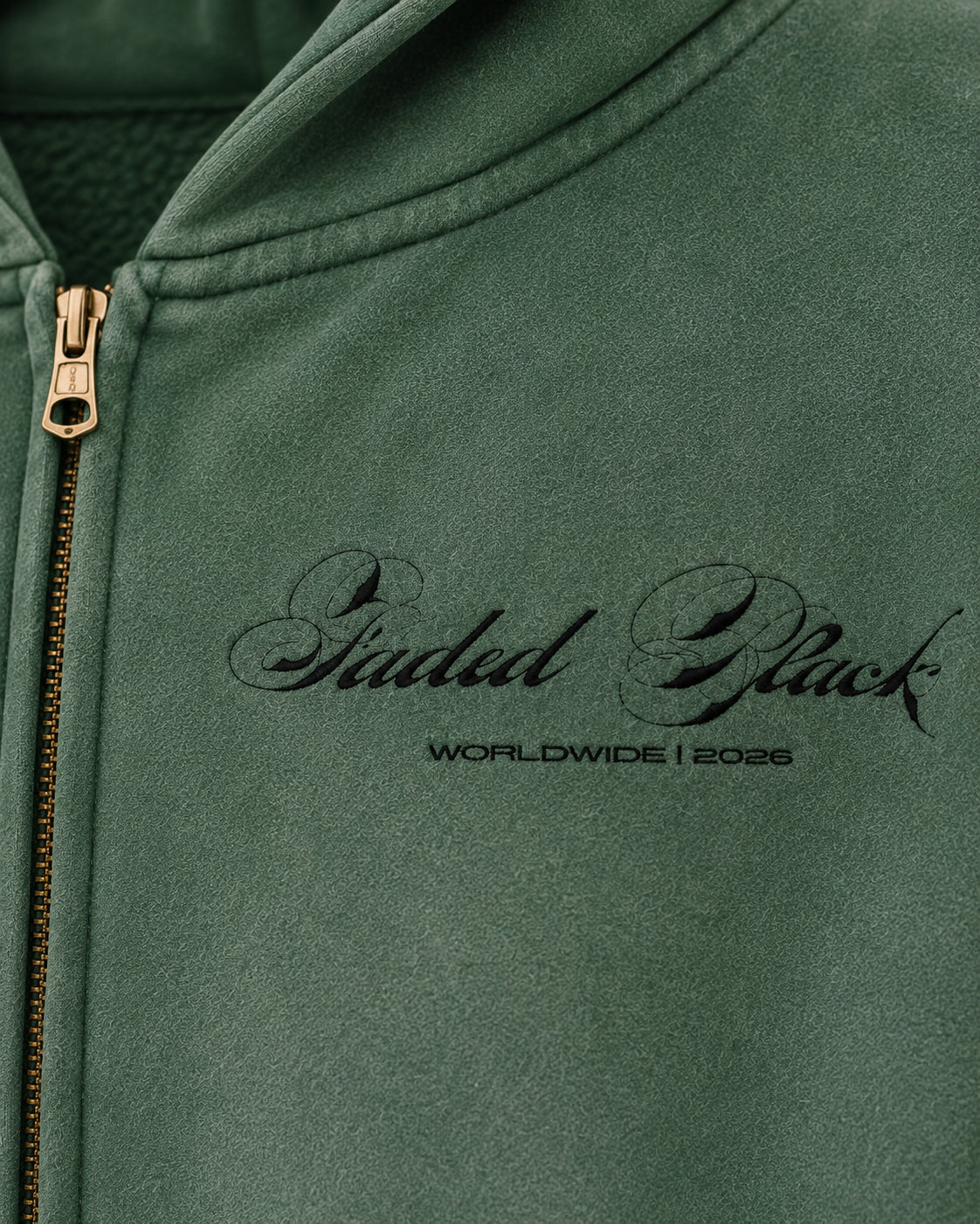 Sunfade Two-way Zipper Boxy Fleece Hoodie